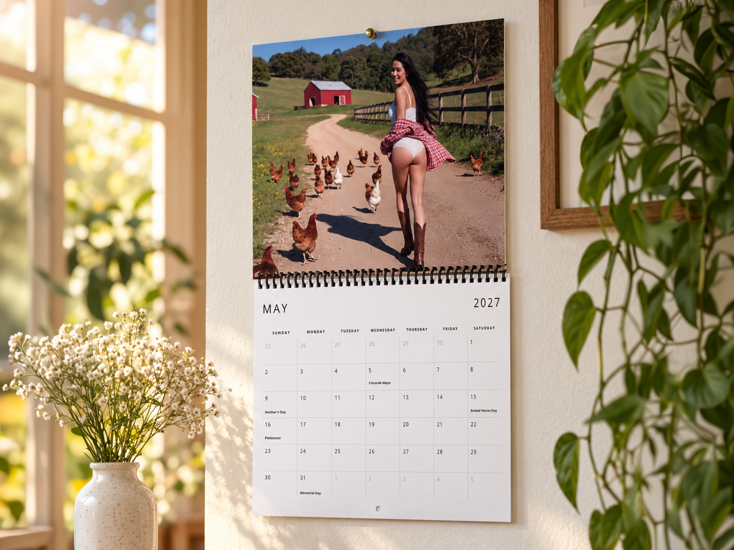 Hen House Hotties 2027 Farm Pinup Wall Calendar - Image 4
